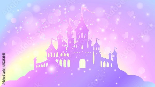 Obraz Castle in the pink sky.