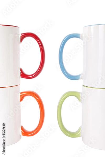 Fototapeta Four colorful mug handles