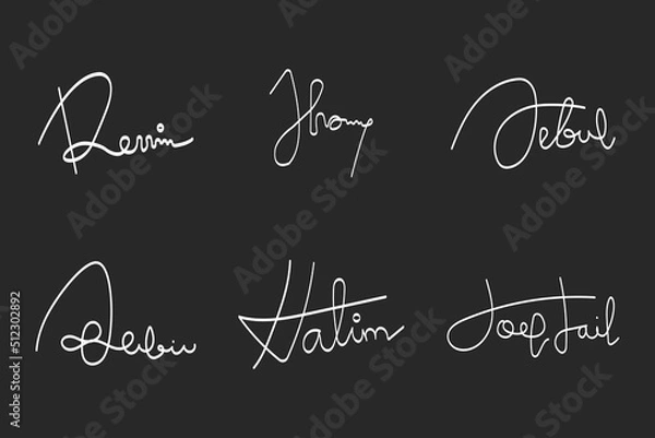 Obraz Abstract Collection Sign Signature On  Document