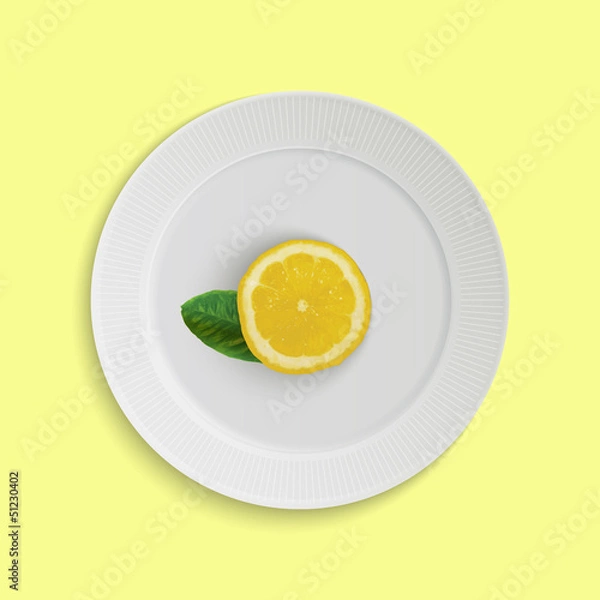 Obraz Fresh lemon on plate