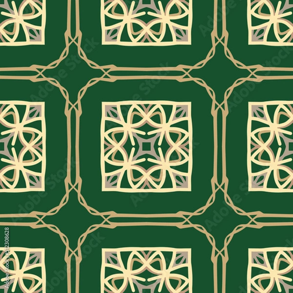 Fototapeta Seamless Pattern with Tribal Shape. Designed in Ikat, Aztec, Folklore, and Arabic Style. Ideal for Fabric Garment, Ceramics, Wallpaper. Vector Illustration.