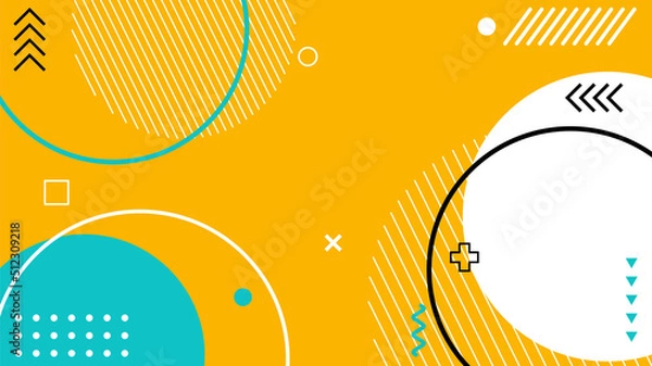 Obraz Yellow background with memphis element design