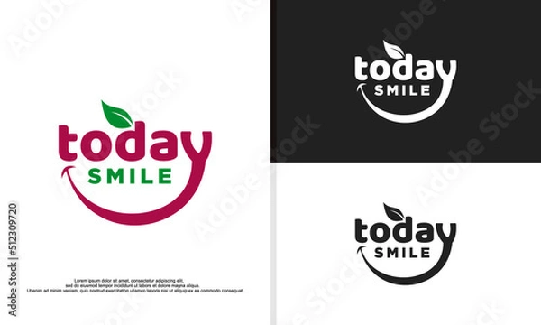 Obraz logo illustration vector graphic of typography smile for today.