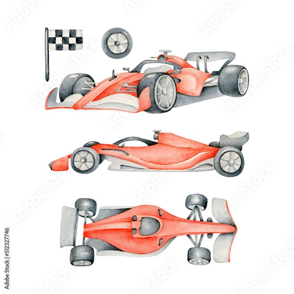 Obraz racing car on a white background