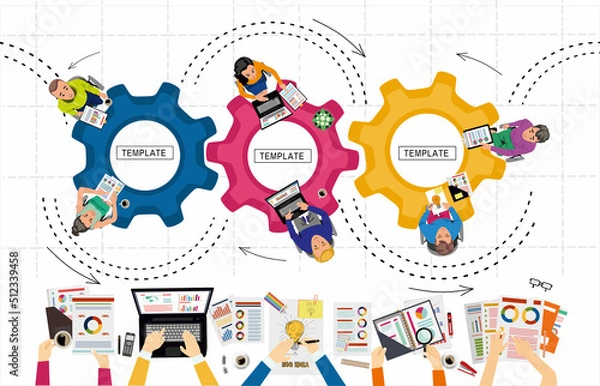 Obraz Flat design illustration concepts for business analysis and planning, consulting, team work, project management, financial report and strategy . Concepts web banner and printed materials.