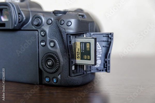 Obraz Camera with open CFexpress card slot