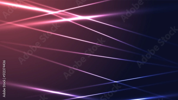 Fototapeta Vector futuristic background with light flashes 