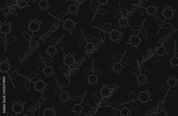 Obraz Rose and stem line art