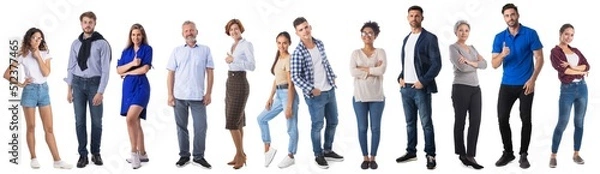 Obraz Casual people set on white