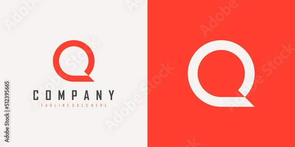 Fototapeta Simple Initial Letter Q Logo isolated on Double Background. Usable for Business and Branding Logos. Flat Vector Logo Design Template Element.