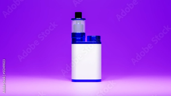 Fototapeta Mockup electronic cigarettes on purple background. 3d rendering
