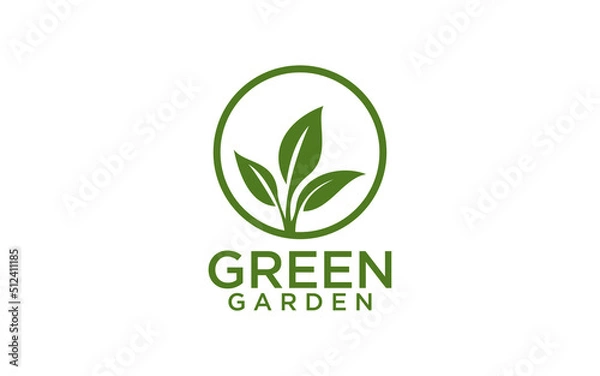 Fototapeta Tree leaf vector logo design, organic friendly concept