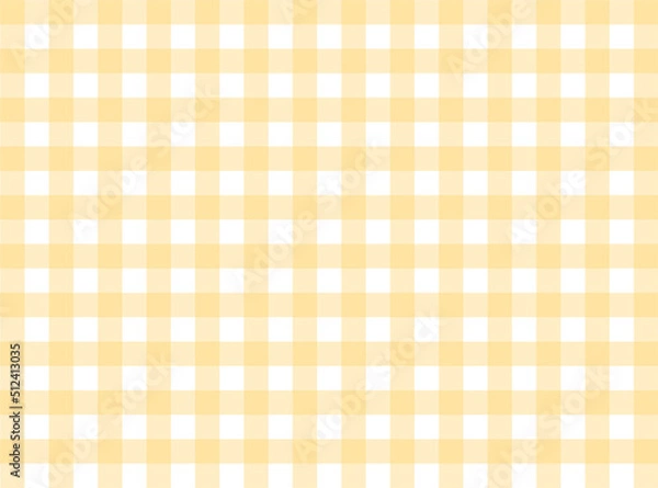 Fototapeta Yellow gingham fabric square checkered seamless pattern texture background vector