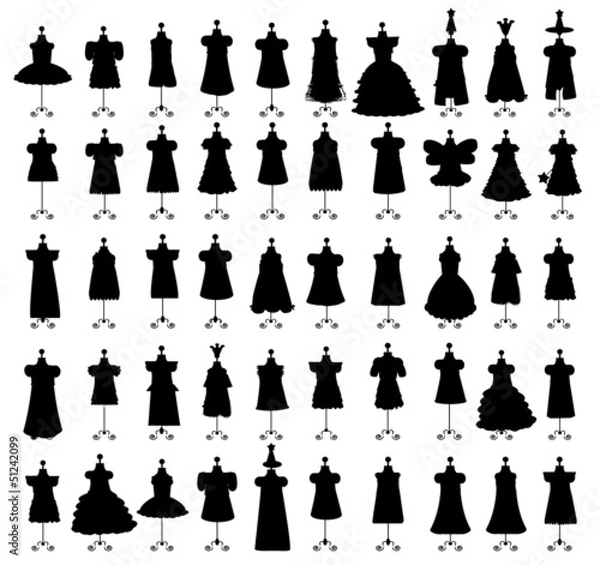 Obraz dresses 2. silhouettes. set. vector