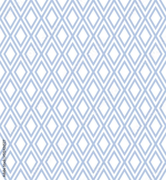 Fototapeta Seamless geometric diamonds pattern. Blue and white texture.