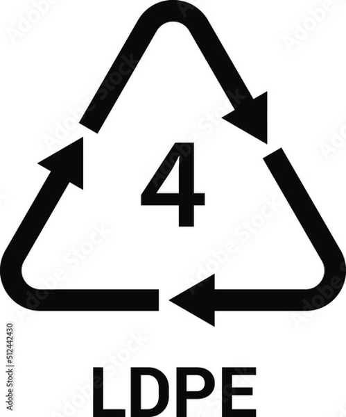 Obraz Plastic recycling symbol LDPE vector illustration.