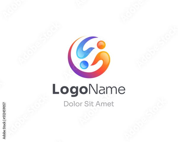 Obraz Colorful circle people logo gradient.