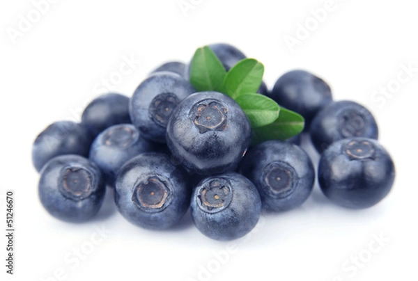 Fototapeta Blueberries with leaves
