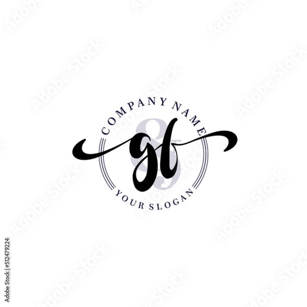 Obraz GF Initial handwriting logo vector. Hand lettering for designs.