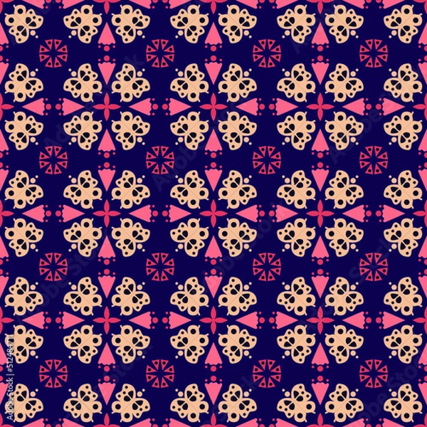 Fototapeta Seamless Background Garden Nature Butterfly Damask Pattern Art