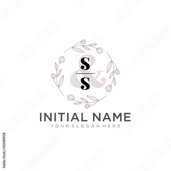 Obraz Initial letter SS beauty handwriting logo vector