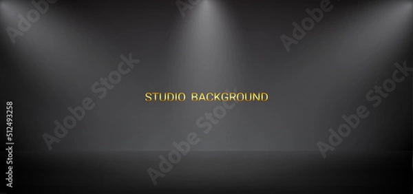 Fototapeta Black studio background with lights