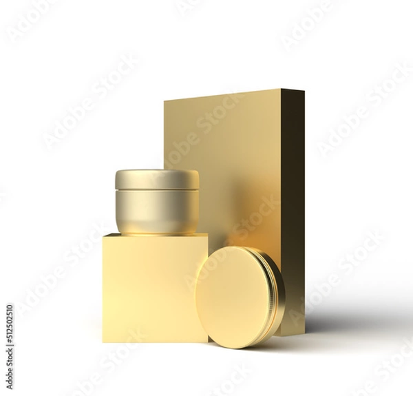 Obraz Blank gold cosmetic packaging 3d render