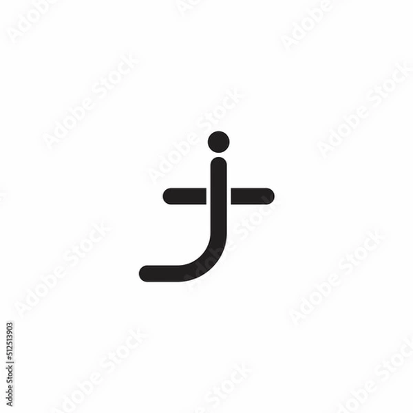 Obraz letter jt simple geometric thin line logo vector