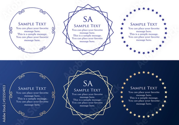 Fototapeta 天体をイメージしたフレーム。おしゃれな見出し。豪華なフレーム。