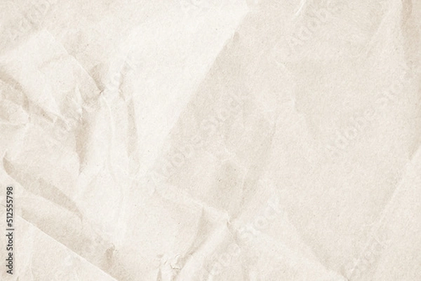 Obraz Brown recycled paper crumpled texture background. Cream Old vintage page or grunge vignette parchment old blank