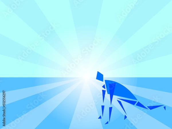 Obraz Runner start line blue design