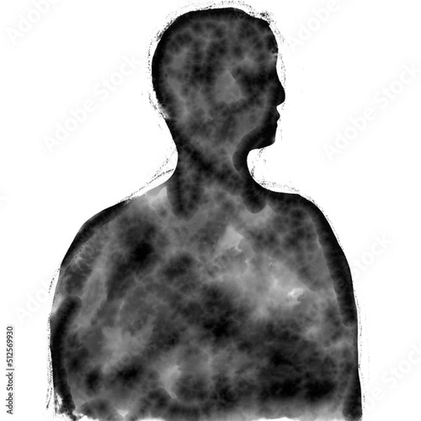 Fototapeta 水彩の赤い人物シルエット
a red silhouette of a person with water color texture