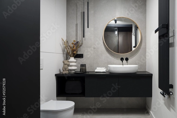 Obraz Modern designed bathroom with decorative wall