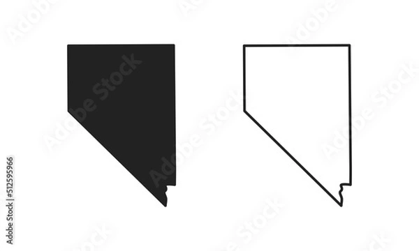 Obraz Nevada outline state of USA. Map in black and white color options. Vector Illustration..