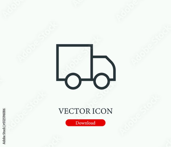 Fototapeta Truck vector icon. Editable stroke. Symbol in Line Art Style for Design, Presentation, Website or Mobile Apps Elements, Logo.  Truck symbol illustration. Pixel vector graphics - Vector
