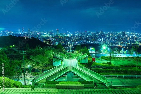 Obraz 竜王公園から眺める広島市の夜景(広島県広島市西区竜王町)