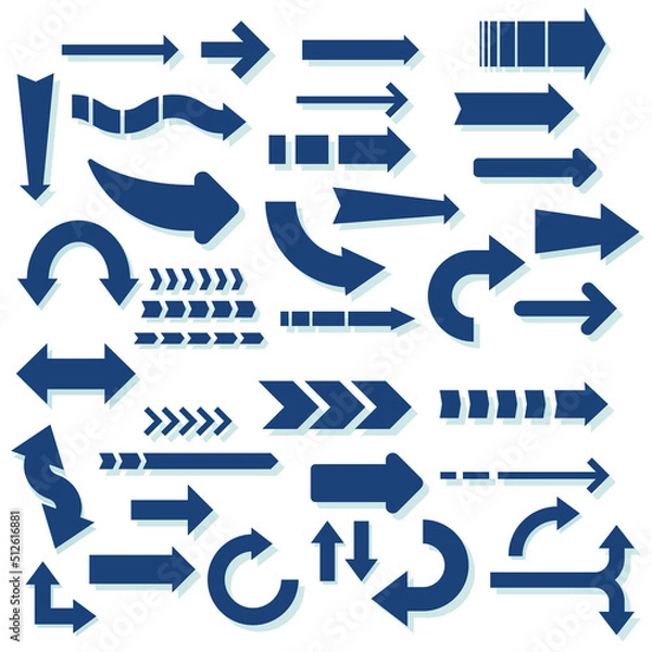 Obraz Vector blue  arrows or pointers collection