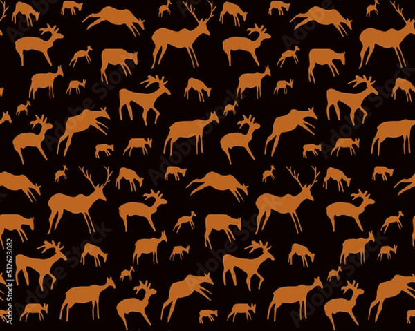 Obraz Primitive rock painting. Vector drawing