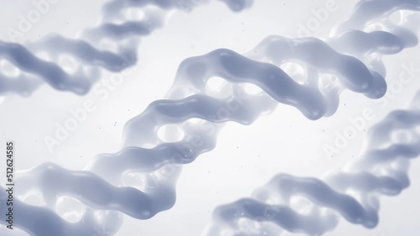 Obraz Triple helix collagen molecules (Tropocollagen) on white. Tropocollagen molecules form collagen fibrils which in turn form collagen fibers