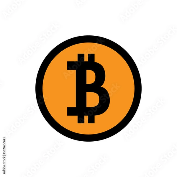Fototapeta Bitcoin logo. Crypto currency btc vector icon.