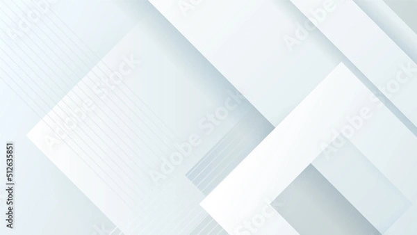 Fototapeta Abstract white geometric shape with futuristic concept background
