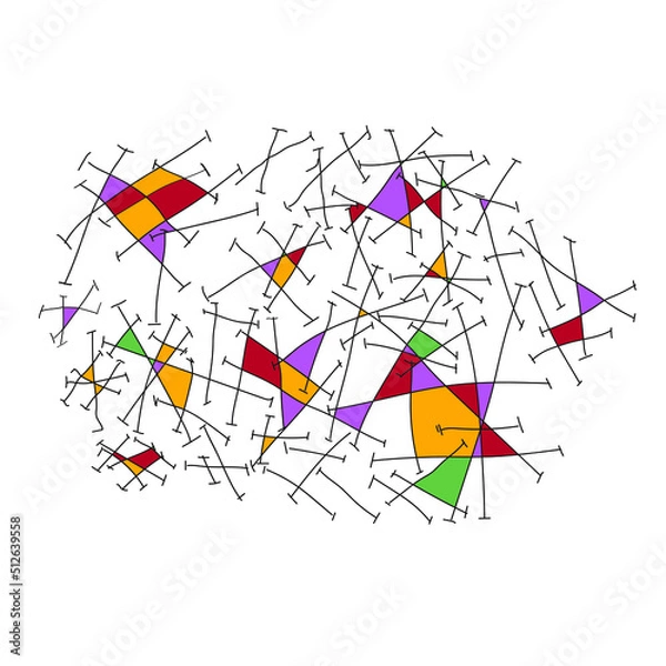 Obraz abstract background for textile registration of interior, articles of domestic way of life graphic lines are chaotically located geometrical figures