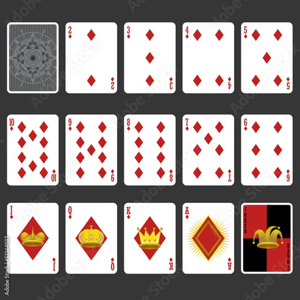Obraz Diamond Suit Playing Cards Full Set
