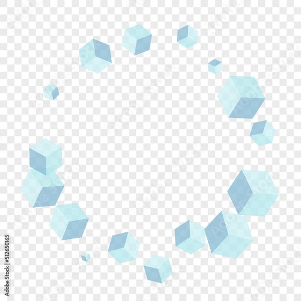Obraz Gray Cube Background Transparent Vector. Geometric Concept Design. Monochrome Square Light Texture. Element Illustration. Grey Modern Cubic.