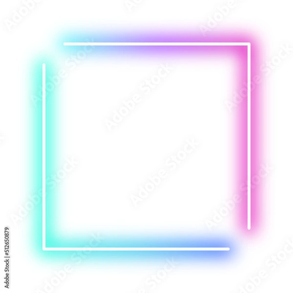 Fototapeta neon two tone square frame
