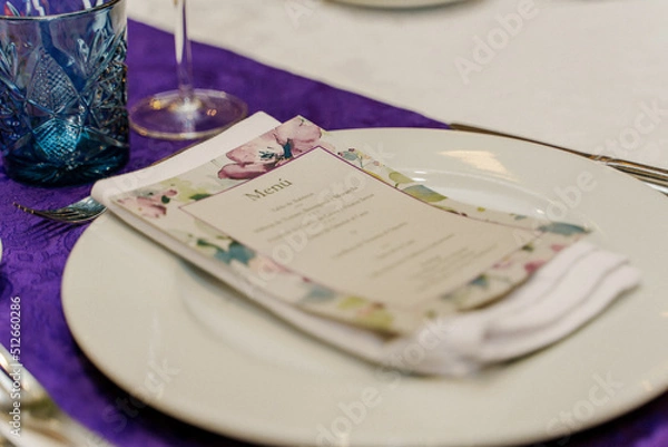 Obraz Wedding menu detail