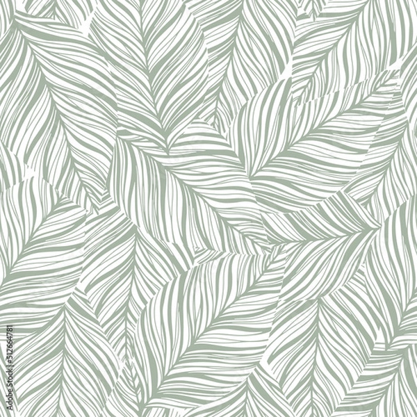 Obraz Seamless hand drawn leaves pattern