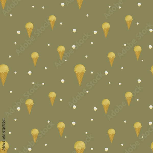 Fototapeta pattern with chocolate ice cream .vector food illustration