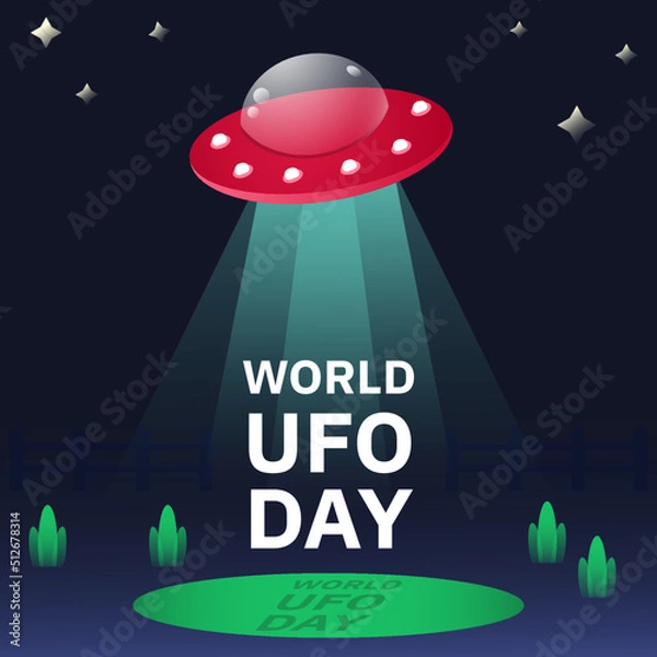 Obraz Vector illustration of the international World UFO Day