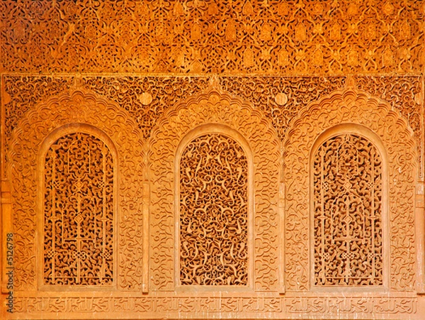Obraz Morocco, Marrakech: wooden decoration